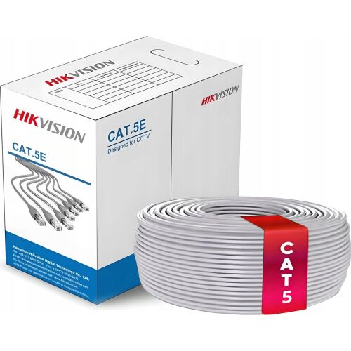 Мрежов кабел Hikvision CAT5e U/UTP 305m - Ролка и Кутия