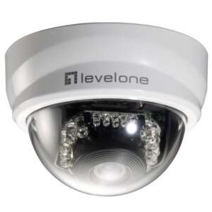 LevelOne FCS-3101 dome IP security camera, white, indoor and outdoor, 1920 x 1080 pixels, table/ceiling mount - Security Camera