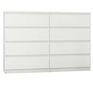 Fehér 8 fiókos komód, 120 cm széles, modern design - Irodaszer & Írószer