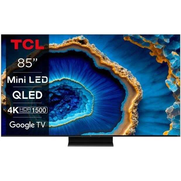 Tcl 85c805 smart led televízió, 215 cm, 4k, miniled, hdr, google tv