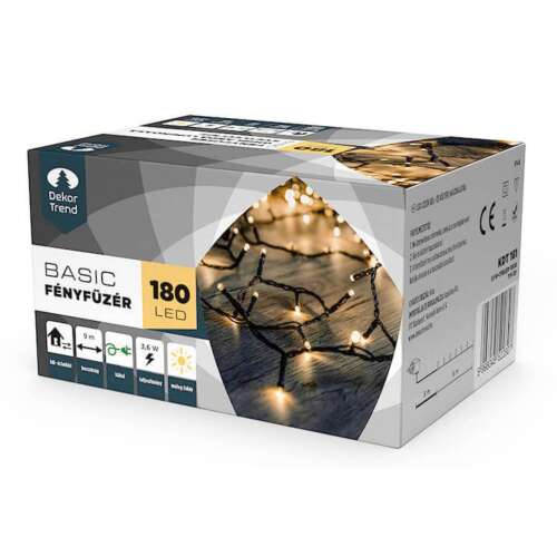 DekorTrend Indoor und Outdoor LED String Light, 180 Stück warmweiße Glühbirnen, Timer-Funktion