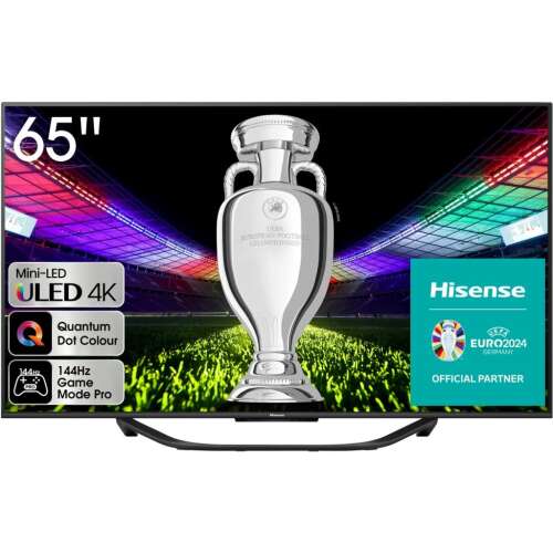 Telewizor Hisense 65" U7KQ, 4K Ultra HD 3840x2160, ULED, FALD, Quantum Dot, 144 Hz, IPS, HDR 10+, HLG, Dolby Vision IQ, Dolby Atmos, Smart TV, WiFi 5 GHz, WiFi Direct, BT, Anyview Cast, 4xHDM