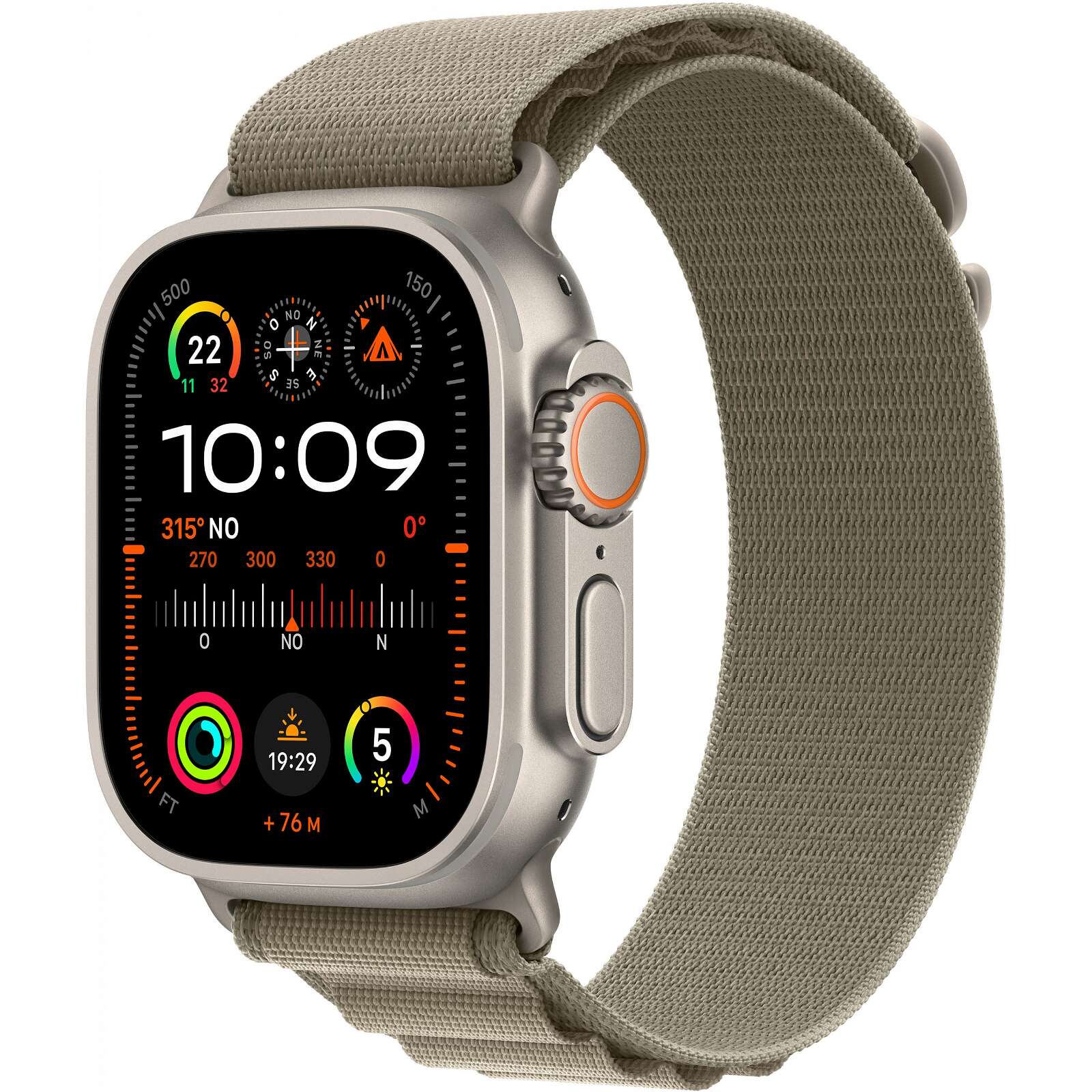 Apple watch ultra 2 titanium cellular 49mm (alpine loop oliv) sma...