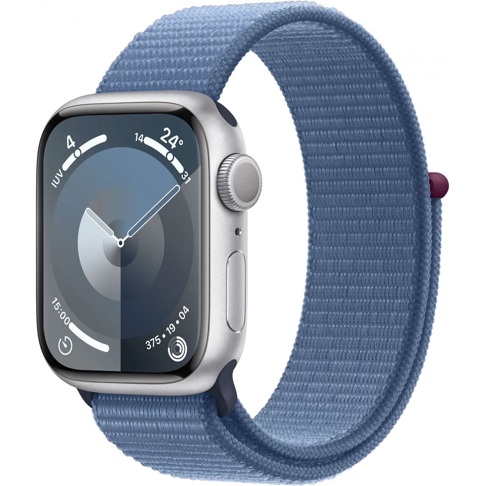 Apple watch s9 aluminium 41mm silber (sport loop winterblau) new...