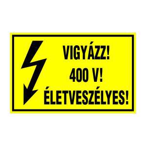 Vigyázz! 400 v! életveszélyes! (DKRF-VILL-1523-1)