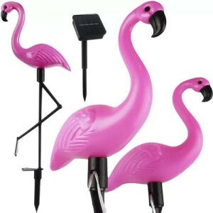 Gardlov lampi solare de grădină flamingo roz, set de 3 - Gardlov