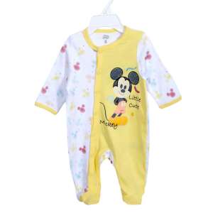 Жълт и бял бебешки гащеризон с принт на Мики Маус, бебешки дрехи Disney - Бебе & Малко дете