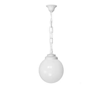 Lampă suspendată exterioară Fumagalli SICHEM/G250 albă cu abajur opalescent - Pendule de exterior