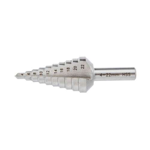 Graphite 4-22mm step drill bit for metal and plastic