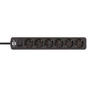 Brennenstuhl Ecolor 6-outlet power strip with safety switch, white/black - Brennenstuhl Power Strip