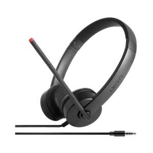 Lenovo Stereo Analog Wired Headset, black, for office and call center use - Peripheral