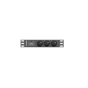 Lanberg PDU-03E-0200-IEC-BK 3-outlet rack mount power strip with surge protection, black - Lanberg Rack Cabinet Accessory