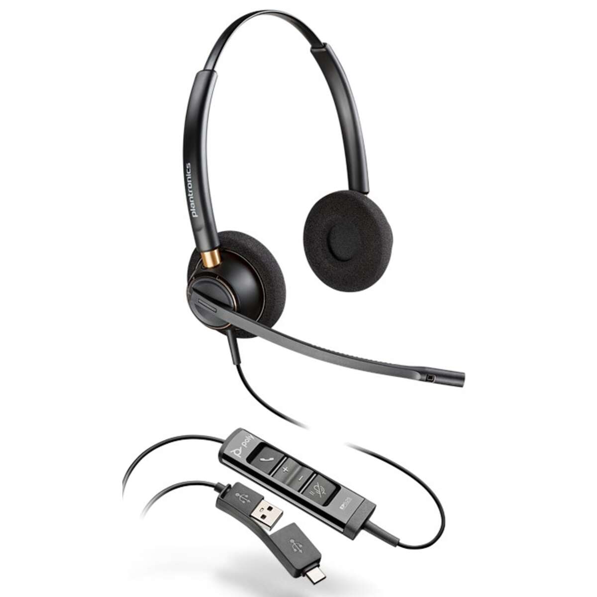 Hp poly encorepro 525 vezetékes headset - fekete (783r3aa)