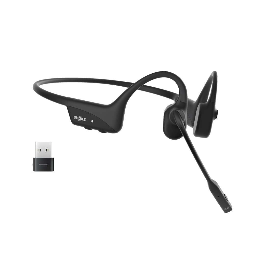 Shokz opencomm 2 uc (usb type-a) wireless headset - fekete (c110-...