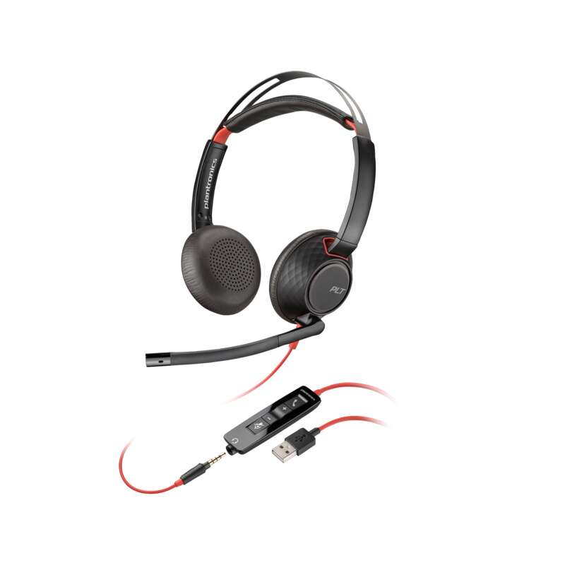 Hp poly blackwire c5220 (usb type-a) vezetékes headset - fekete (...