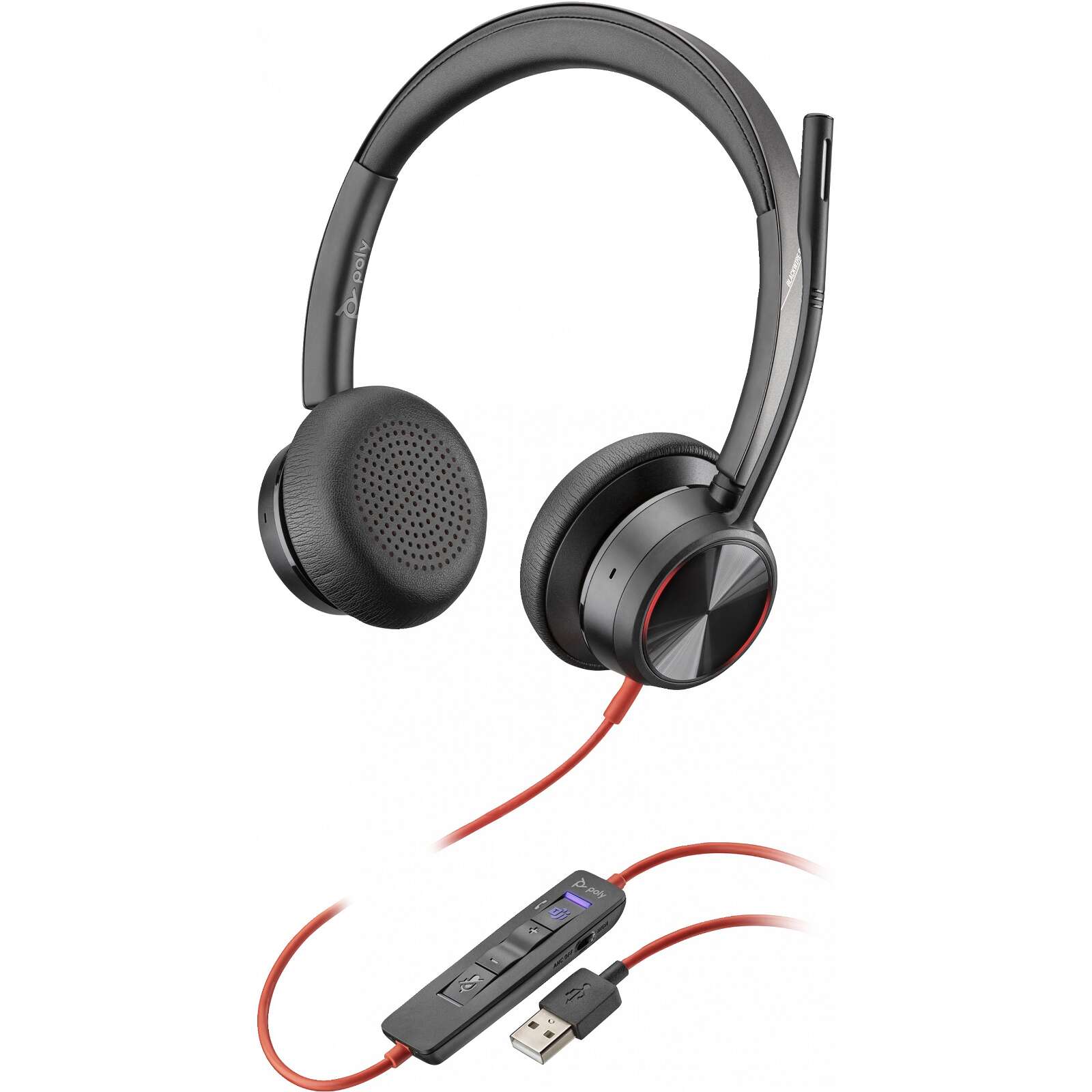 Hp poly blackwire 8225 microsoft teams certified usb-a headset (2144...