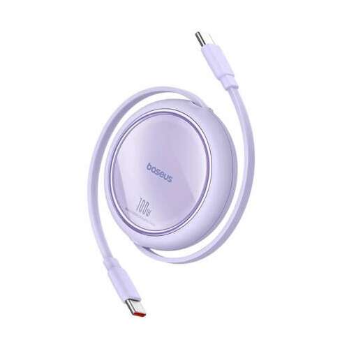 Cablu Baseus Free2Draw USB-C la USB-C, 100W PD, 1 metru, liliac