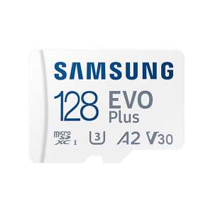 Samsung EVO Plus 128GB microSDXC memóriakártya, UHS-I, U3, V30, A2 - Fotó, Videó & Optika
