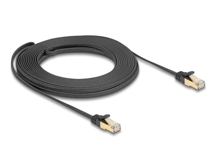 Delock RJ45 lapos hálózati kábel fonott borítással Cat.6A U/FTP a...