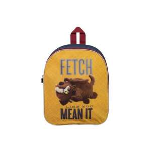 A Kis Kedvencek Titkos Élete Fetch hátizsák gyerekeknek, sárga barna kutyás képpel, piros és kék díszítéssel - Óvodai kellék