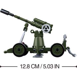 Sluban WWII 4 az 1-ben Tüzérség Építőjáték készlet, zöld tüzérségi ágyúval kerekeken, katona figurával, 77 darabos, 7 éves kortól - Kreatív & Építő játék
