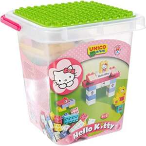 Unico Hello Kitty építőkocka szett tárolódobozban, 104 darab, Duplo kompatibilis - Unico