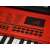Bigfun BF-950A electronic keyboard, red, showing the display