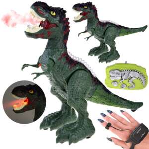 Remote control dinosaur toy, T-Rex, gesture control, lights, sounds, smoke, 2 in 1, RC dinosaur, dinosaur toy for kids - Interactive Kids' Toy