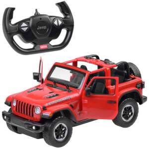 Rastar Jeep Wrangler Rubicon remote control car, red, with open door and remote control - Remote control vehicle