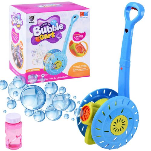Buborék Toló bubble cart toy with bubble solution and packaging