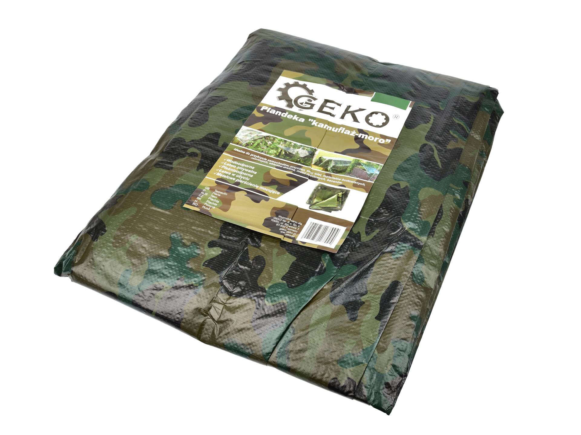 Geko Camouflage Tarpaulin 3.66x4 m, 100 g/m², Geko G70612