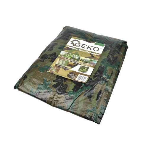 Geko G70615 camo tarp, 5.49x8m, 100g/m², waterproof, for covering cars, boats, construction materials, garden furniture
