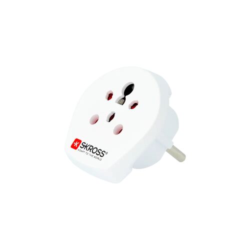 Skross travel adapter for India, Israel, Denmark to Europe