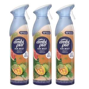 3er Pack Ambi Pur Air Mist Fruity Tropics Raumspray, 185ml pro Flasche, 100% natürlicher Treibstoff, beseitigt Gerüche, erfrischt die Luft, tropischer Fruchtduft - Lufterfrischer