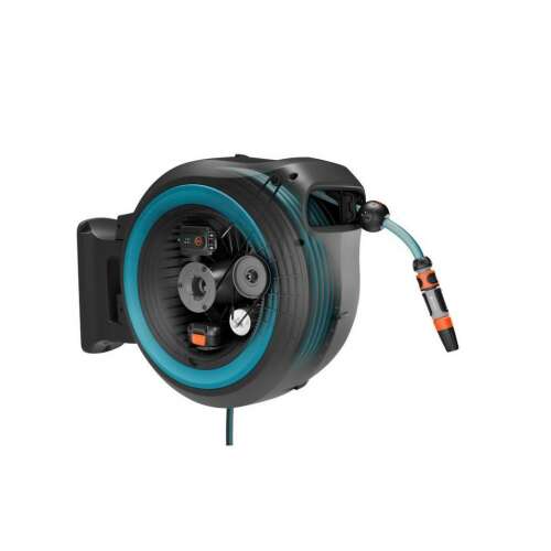 Gardena PowerRoll XXL Wall mounted hose reel with P4A battery