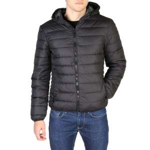Sparco men's black puffer jacket with hood - Men's Clothing