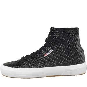 Superga 2795 QUILTPATENTW women's high top sneakers, black, side view - Women's Footwear