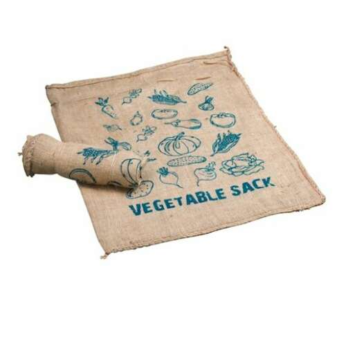 Set of 2 jute vegetable sacks, 33L capacity, perfect for storing fruits and vegetables