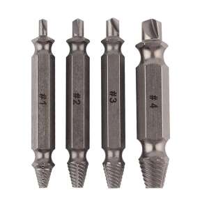 4 piece broken screw extractor bit set, sizes #1, #2, #3, #4 - Tool Set