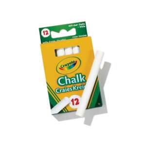 Crayola Cretă Albă Set 12 bucăți, formulă anti-praf - Table de scris si desenat