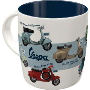 Hrnček s grafikou modelov Vespa, keramický hrnček s vintage vzormi skútrov Vespa - Nonbrand Hrnčeky