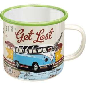 Get Lost enamel mug with a blue VW bus and a giraffe design - Nonbrand Mug