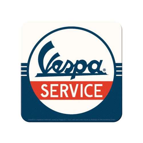 Vespa Service poháralátét, 5 darabos szett, fém parafa aljzattal