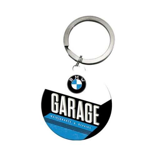 BMW Garage Kulcstartó, Fém kulcstartó BMW logóval és Garage felirattal - Kulcstartó