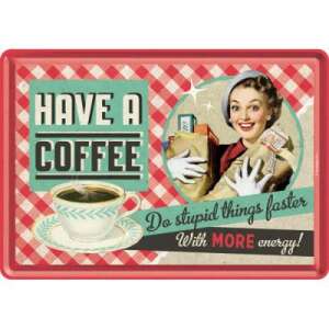 Retro Have A Coffee Greeting Card with a vintage woman and a cup of coffee - Greeting Card, Invitation