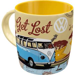 VW Bulli T1 Get Lost Mug, ceramic mug with a nostalgic design featuring a VW Bulli T1 van - Nonbrand Mug