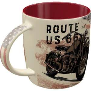 Route 66 Bike Map Mug, ceramic mug with nostalgic design, 0.33L - Serving