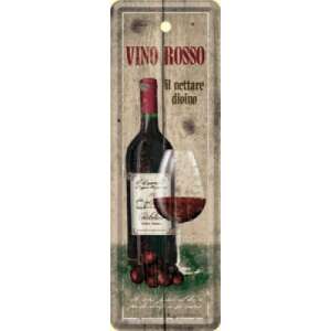 RETRO Vino Rosso bookmark, metal bookmark with wine bottle and glass design - Bookmark