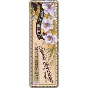 RETRO Superior Confectionery bookmark, metal bookmark with paper backing, floral design, pure as the lilies - Bookmark