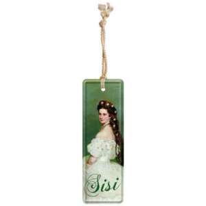 RETRO Sisi bookmark, metal bookmark with paper backing, featuring a portrait of Empress Elisabeth of Austria - Bookmark